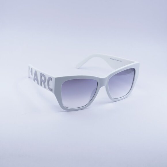 Marc Jacobs MARC 695/S 0HYMI C Sunglasses White Grey Square Frame, Grey Lenses - Picture 4 of 10